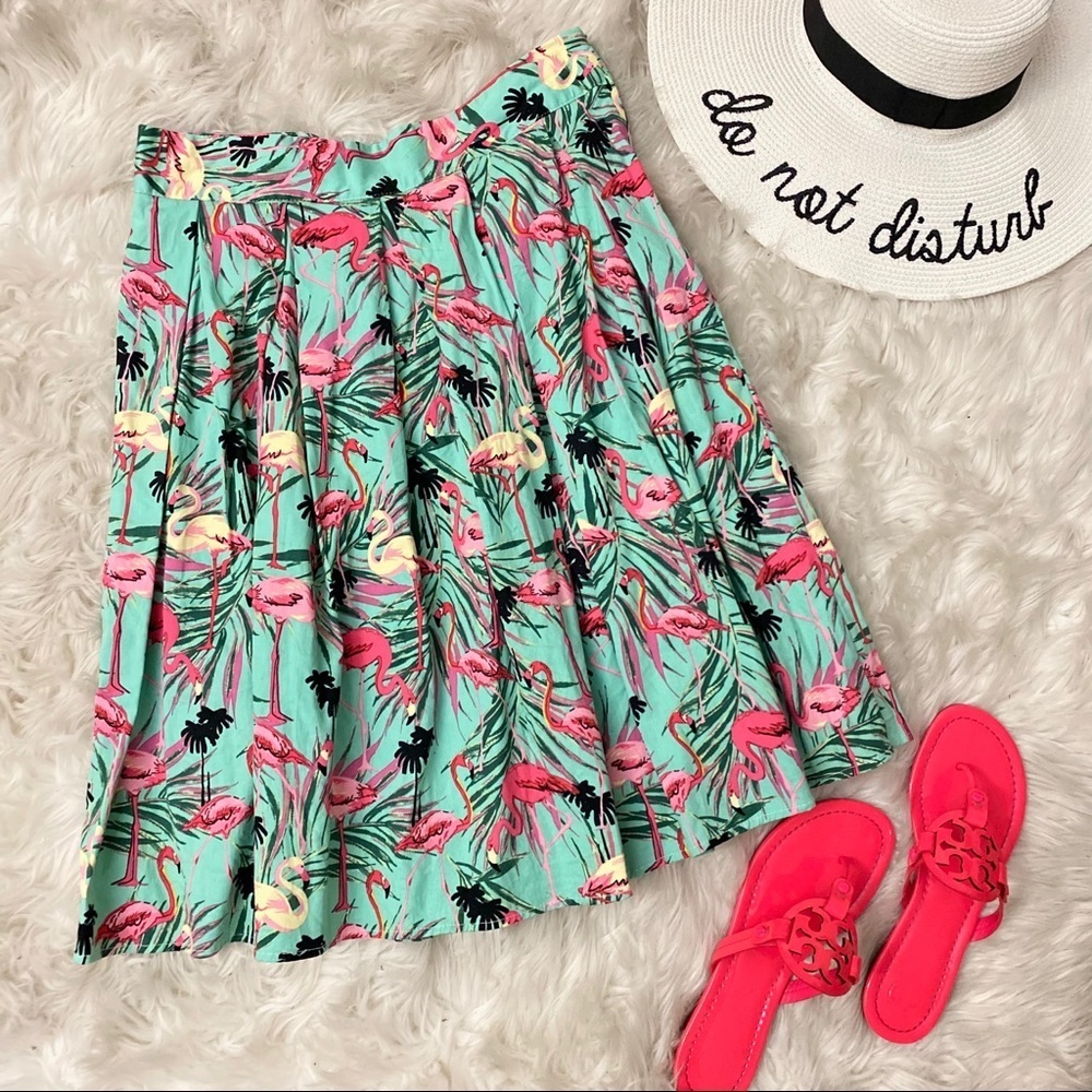 Flamingo pleated skirt